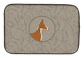 Ibizan Hound In the Kitchen Dish Drying Mat Absorbent Dish Drying Mat Pad for Kitchen Counter Dish Drainer Mat for Countertop, 14 x 21", Multicolor