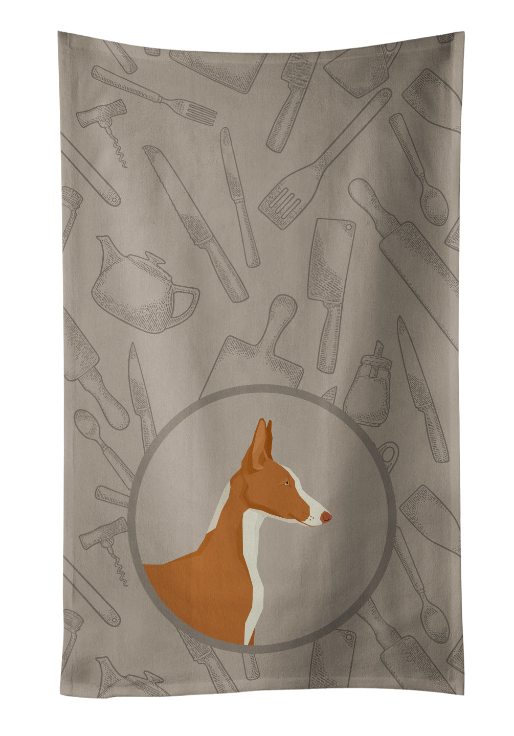 Ibizan Hound In the Kitchen Kitchen Towel Velour Plush Front and Cotton Loop Back Machine Washable
