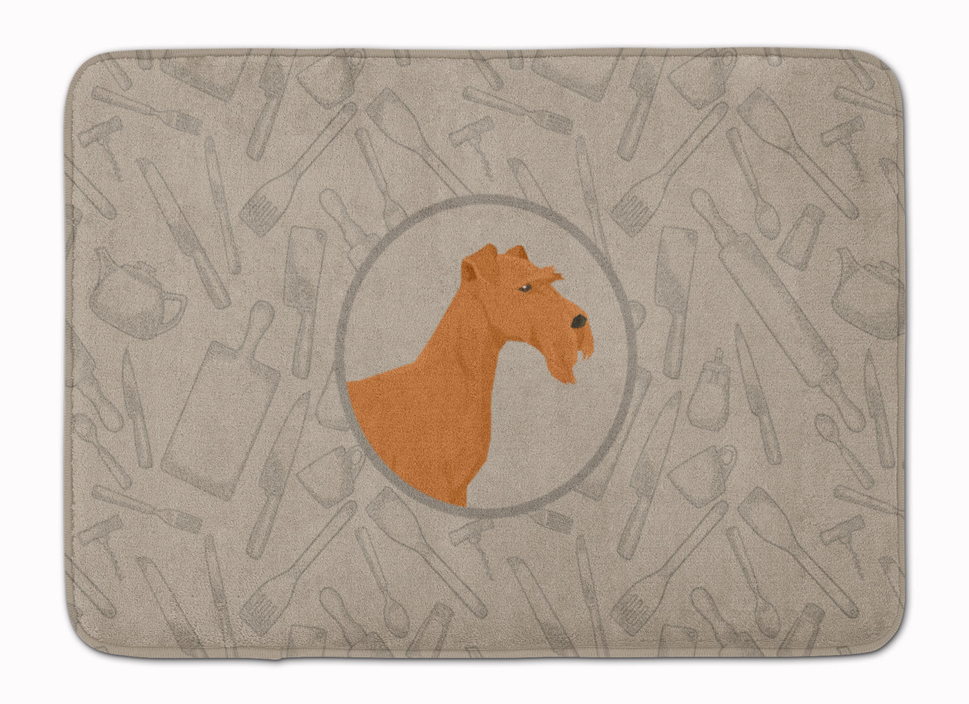 Irish Terrier In the Kitchen Memory Foam Kitchen Mat Machine Washable Anti-Fatigue Cushion Comfort Bath or Kitchen Rug