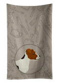 Jack Russell Terrier In the Kitchen Kitchen Towel Velour Plush Front and Cotton Loop Back Machine Washable