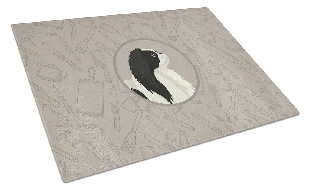 Japanese Chin In the Kitchen Cutting Board Tempered Glass Kitchen Cutting Surface, Heat Resistant Chopping, Non-Slip Feet, Food Prep & Serving