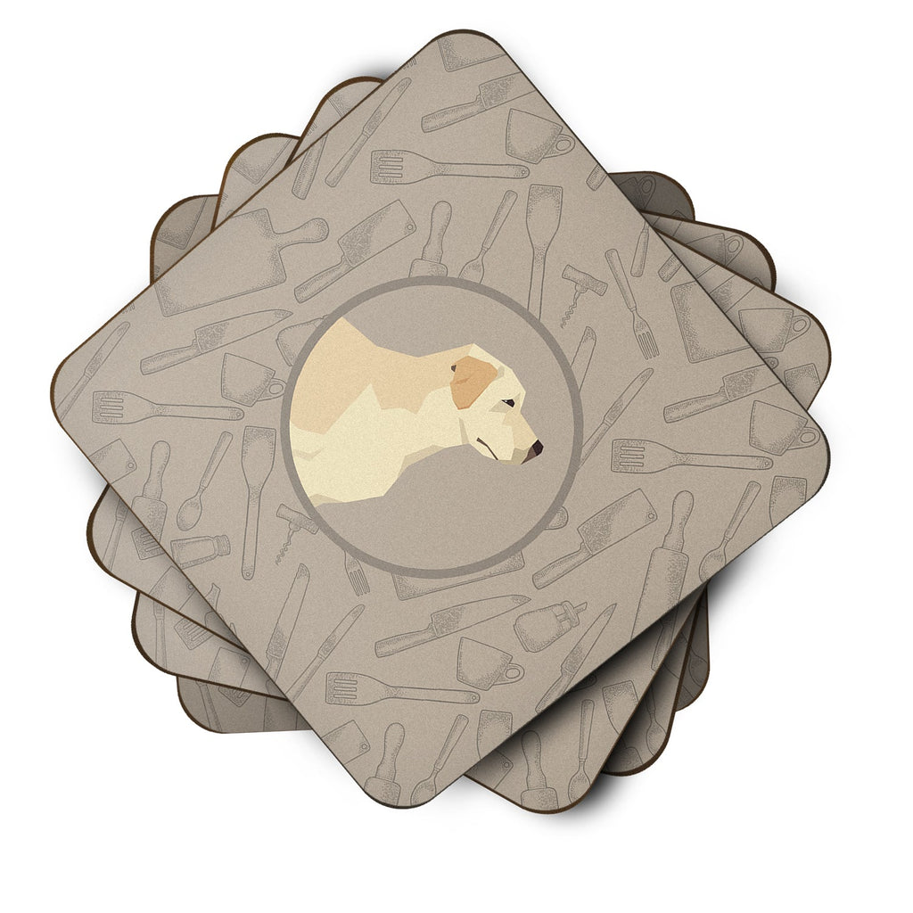 Labrador Retriever In the Kitchen Foam Coasters Set of 4 Cup Coasters for Indoor Outdoor, Tabletop Protection, Anti Slip, Mouse pad Material