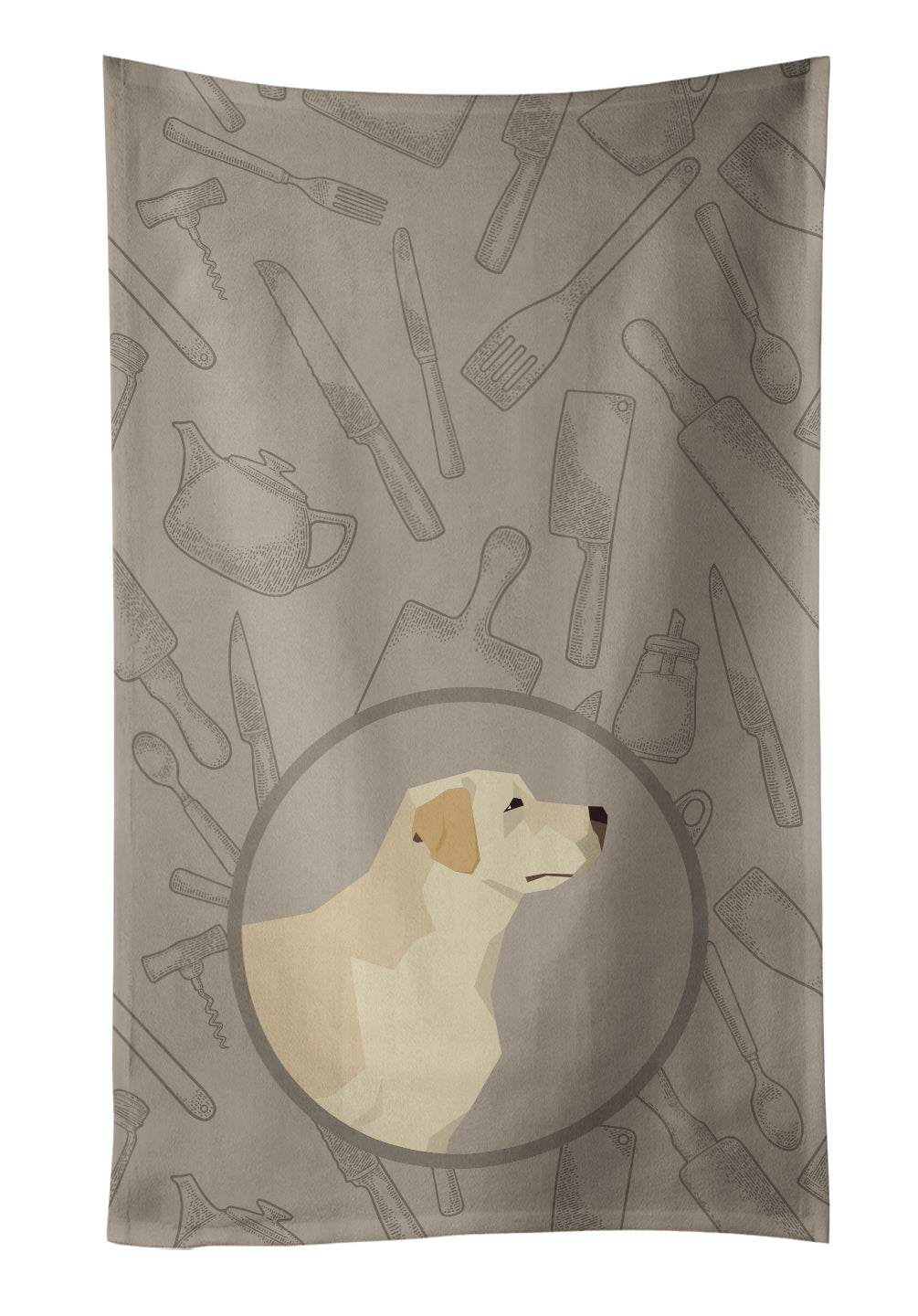 Labrador Retriever In the Kitchen Kitchen Towel Velour Plush Front and Cotton Loop Back Machine Washable