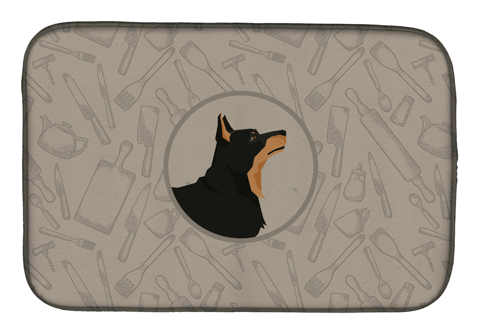 Lancashire Terrier In the Kitchen Dish Drying Mat Absorbent Dish Drying Mat Pad for Kitchen Counter Dish Drainer Mat for Countertop, 14 x 21", Multicolor