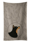 Lancashire Terrier In the Kitchen Kitchen Towel Velour Plush Front and Cotton Loop Back Machine Washable