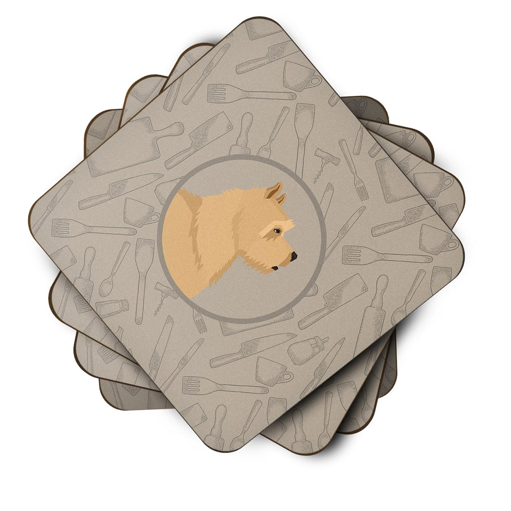 Norwich Terrier In the Kitchen Foam Coasters Set of 4 Cup Coasters for Indoor Outdoor, Tabletop Protection, Anti Slip, Mouse pad Material