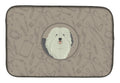 Old English Sheepdog In the Kitchen Dish Drying Mat Absorbent Dish Drying Mat Pad for Kitchen Counter Dish Drainer Mat for Countertop, 14 x 21", Multicolor