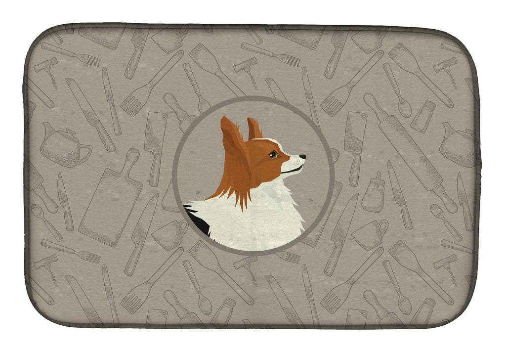 Papillon In the Kitchen Dish Drying Mat Absorbent Dish Drying Mat Pad for Kitchen Counter Dish Drainer Mat for Countertop, 14 x 21", Multicolor