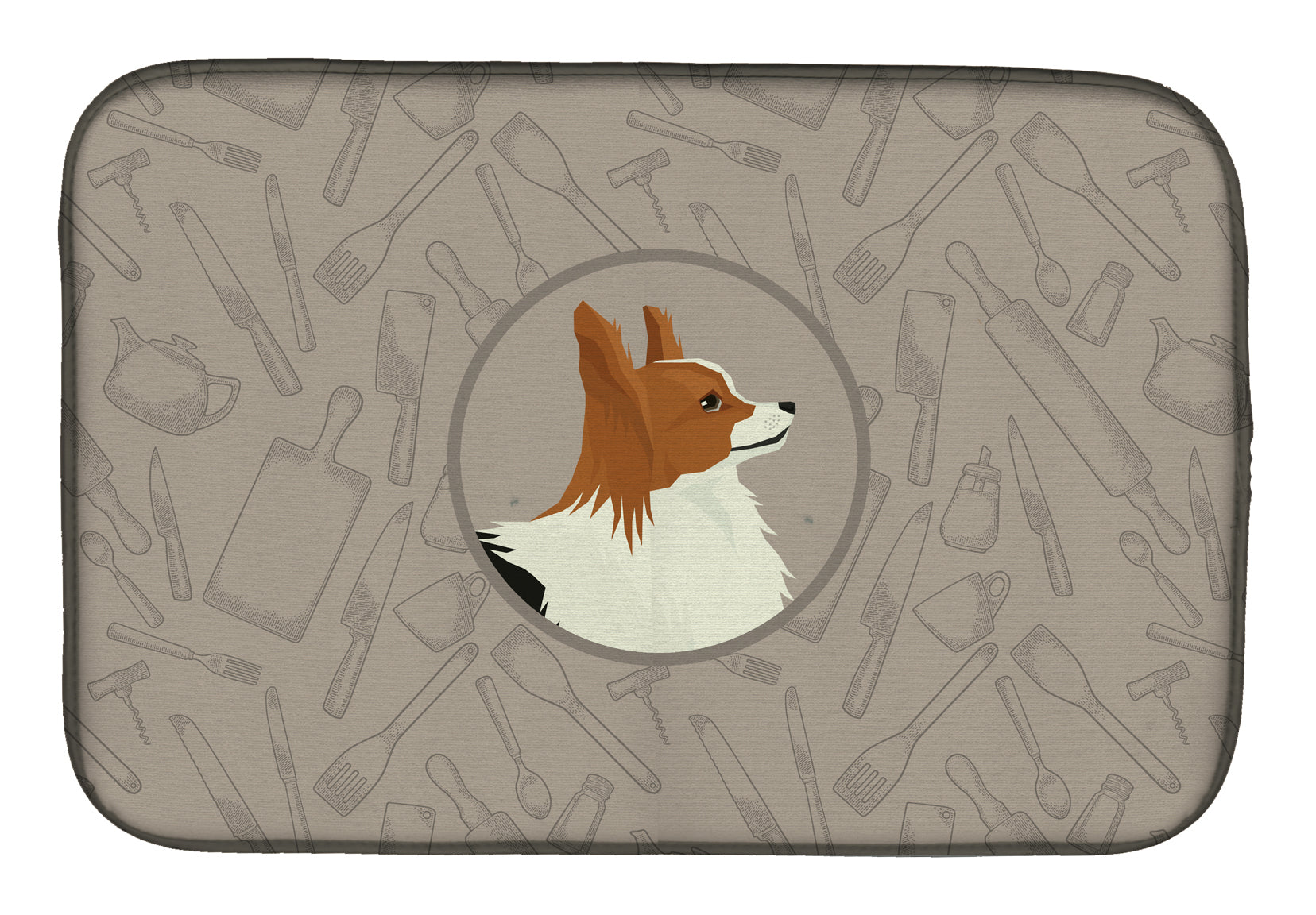 Papillon In the Kitchen Dish Drying Mat Absorbent Dish Drying Mat Pad for Kitchen Counter Dish Drainer Mat for Countertop, 14 x 21", Multicolor