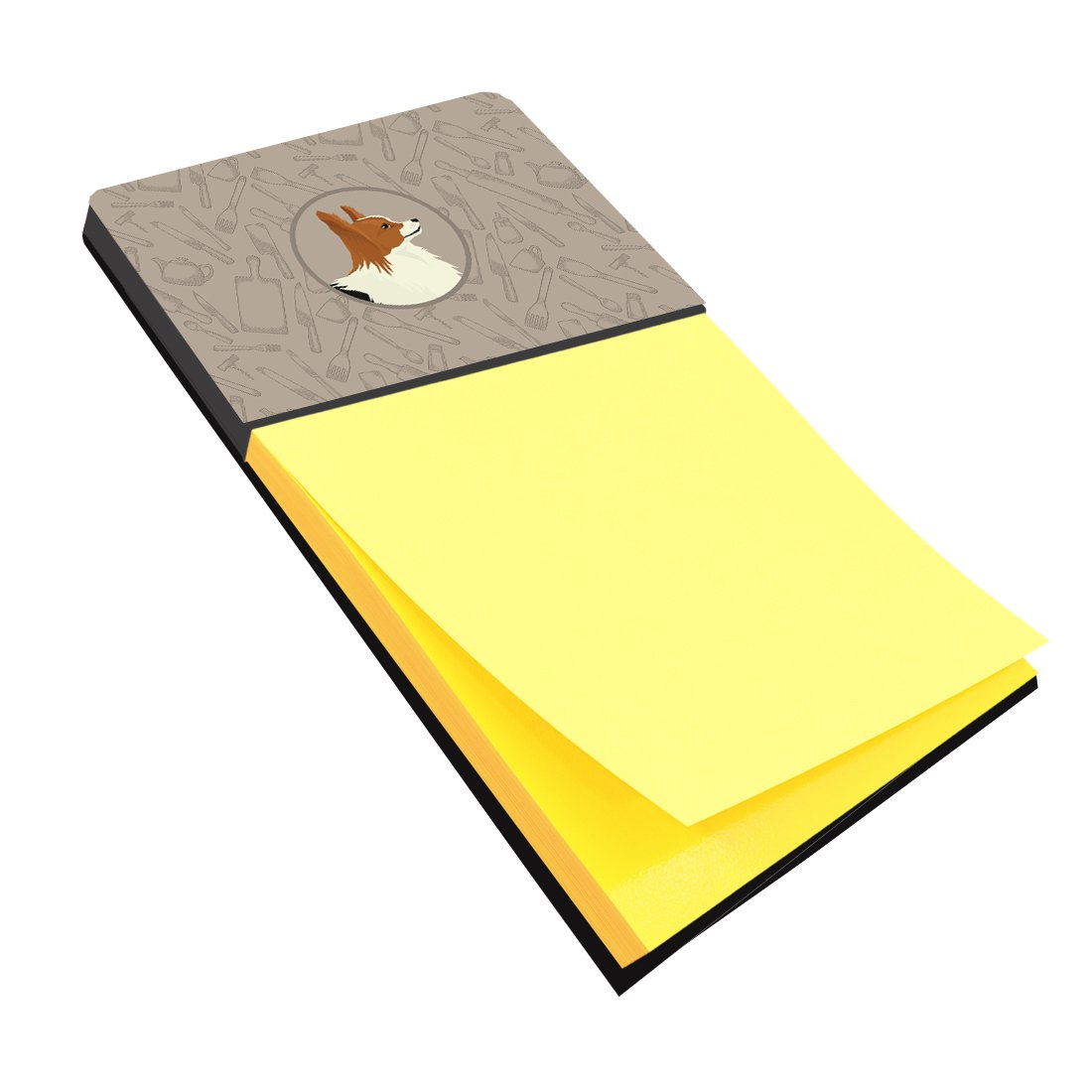 Papillon In the Kitchen Watercolor Sticky Note Holder Refillable Dispenser Desk Accessory 3x3 Pad Gift