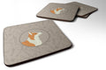 Pembroke Corgi In the Kitchen Foam Coasters Set of 4 Cup Coasters for Indoor Outdoor, Tabletop Protection, Anti Slip, Mouse pad Material