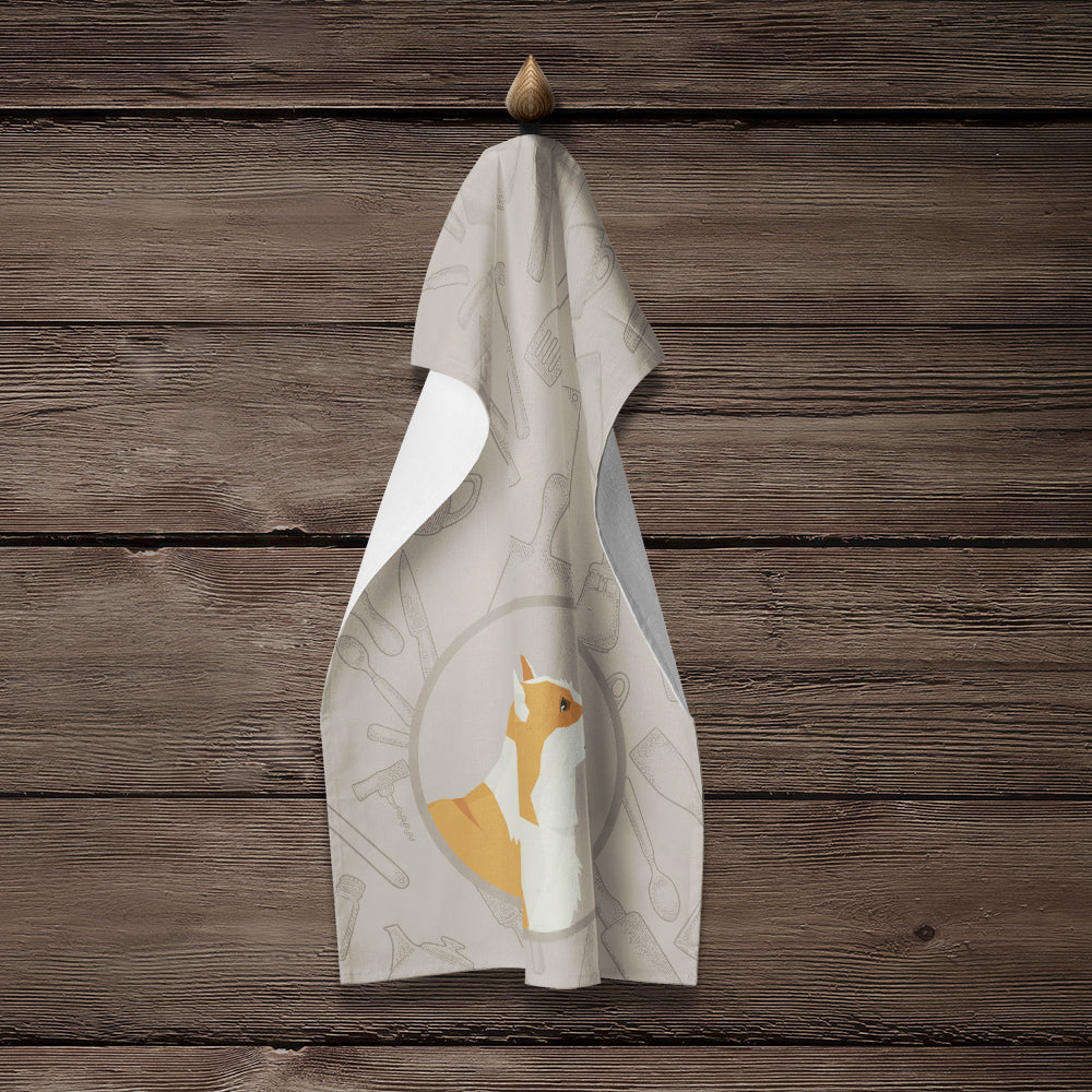 Pembroke Corgi In the Kitchen Kitchen Towel Velour Plush Front and Cotton Loop Back Machine Washable