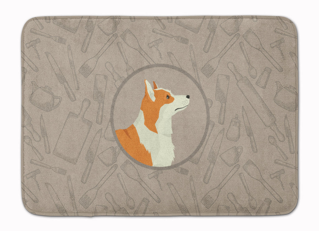 Pembroke Corgi In the Kitchen Memory Foam Kitchen Mat Machine Washable Anti-Fatigue Cushion Comfort Bath or Kitchen Rug