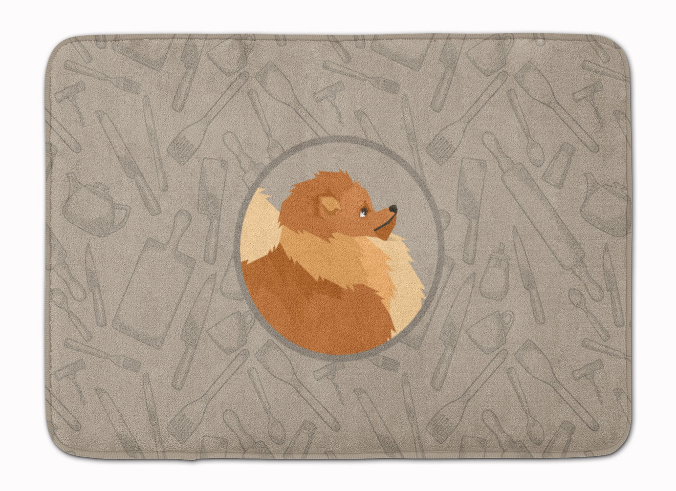Pomeranian In the Kitchen Memory Foam Kitchen Mat Machine Washable Anti-Fatigue Cushion Comfort Bath or Kitchen Rug