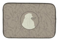 Poodle In the Kitchen Dish Drying Mat Absorbent Dish Drying Mat Pad for Kitchen Counter Dish Drainer Mat for Countertop, 14 x 21", Multicolor