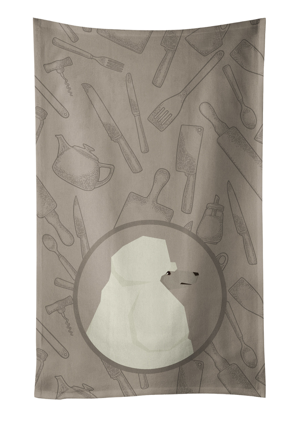Poodle In the Kitchen Kitchen Towel Velour Plush Front and Cotton Loop Back Machine Washable