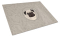 Pug In the Kitchen Cutting Board Tempered Glass Kitchen Cutting Surface, Heat Resistant Chopping, Non-Slip Feet, Food Prep & Serving