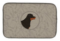 Rottweiler In the Kitchen Dish Drying Mat Absorbent Dish Drying Mat Pad for Kitchen Counter Dish Drainer Mat for Countertop, 14 x 21", Multicolor