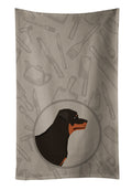 Rottweiler In the Kitchen Kitchen Towel Velour Plush Front and Cotton Loop Back Machine Washable