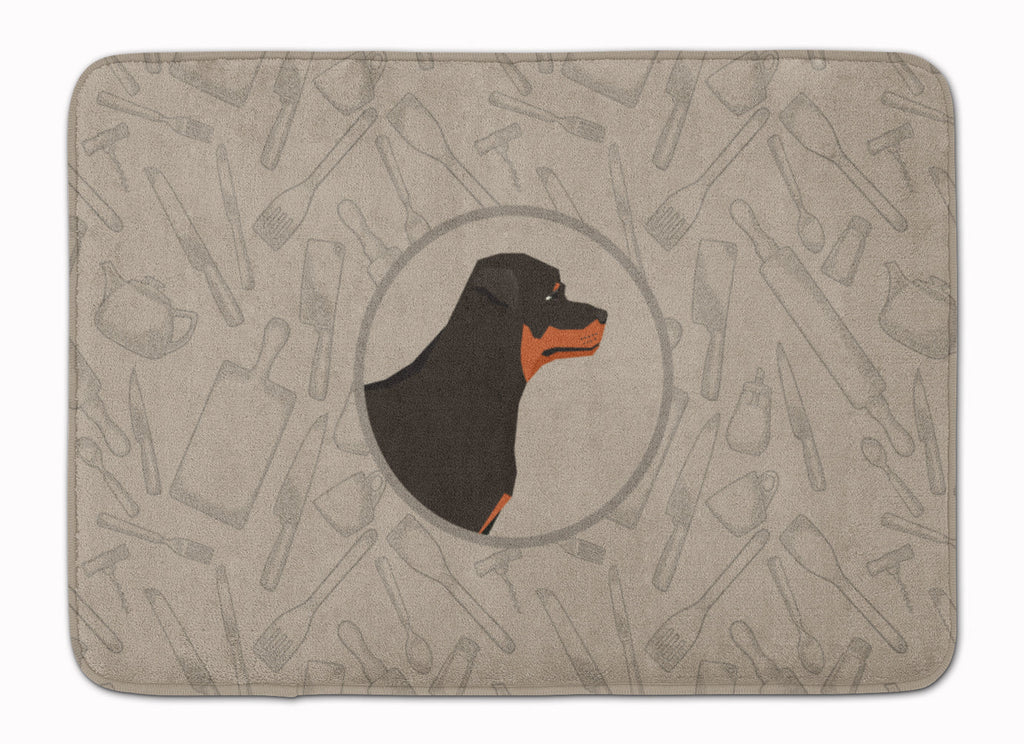 Rottweiler In the Kitchen Memory Foam Kitchen Mat Machine Washable Anti-Fatigue Cushion Comfort Bath or Kitchen Rug