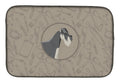 Schnauzer In the Kitchen Dish Drying Mat Absorbent Dish Drying Mat Pad for Kitchen Counter Dish Drainer Mat for Countertop, 14 x 21", Multicolor