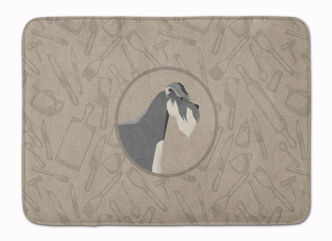 Schnauzer In the Kitchen Memory Foam Kitchen Mat Machine Washable Anti-Fatigue Cushion Comfort Bath or Kitchen Rug