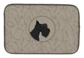 Scottish Terrier In the Kitchen Dish Drying Mat Absorbent Dish Drying Mat Pad for Kitchen Counter Dish Drainer Mat for Countertop, 14 x 21", Multicolor
