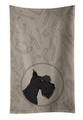 Scottish Terrier In the Kitchen Kitchen Towel Velour Plush Front and Cotton Loop Back Machine Washable