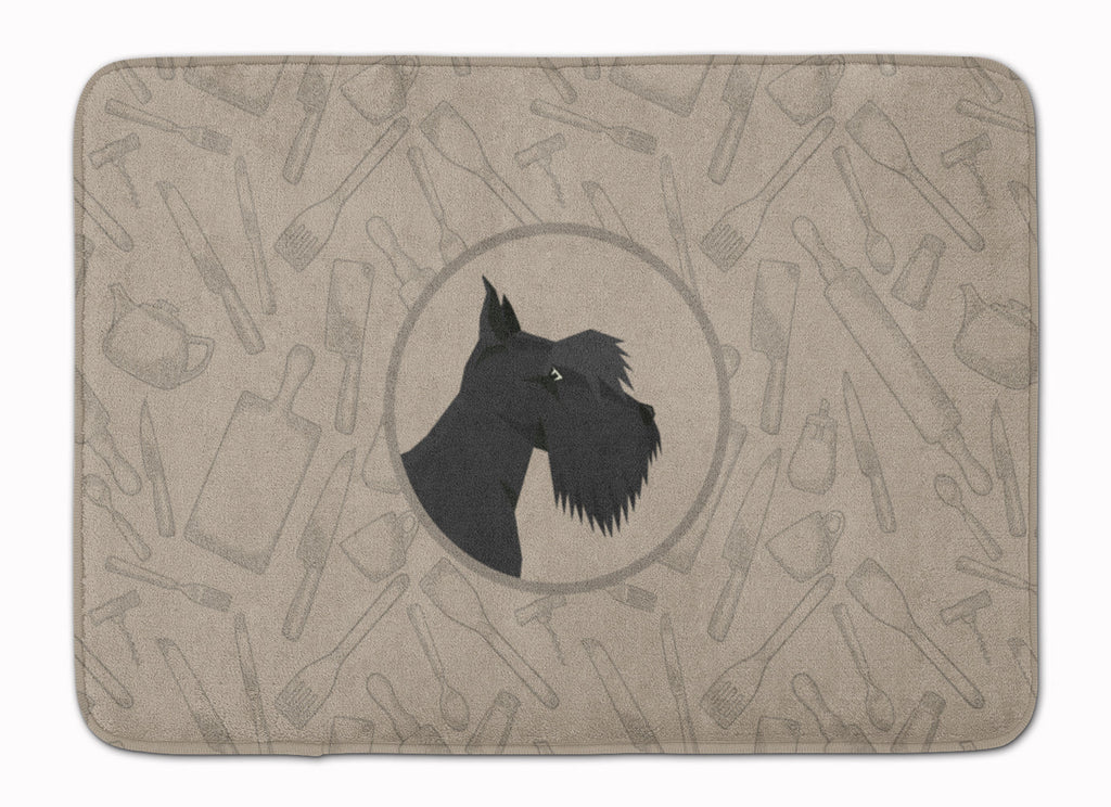 Scottish Terrier In the Kitchen Memory Foam Kitchen Mat Machine Washable Anti-Fatigue Cushion Comfort Bath or Kitchen Rug