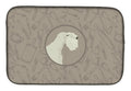 Sealyham Terrier In the Kitchen Dish Drying Mat Absorbent Dish Drying Mat Pad for Kitchen Counter Dish Drainer Mat for Countertop, 14 x 21", Multicolor