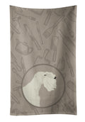 Sealyham Terrier In the Kitchen Kitchen Towel Velour Plush Front and Cotton Loop Back Machine Washable