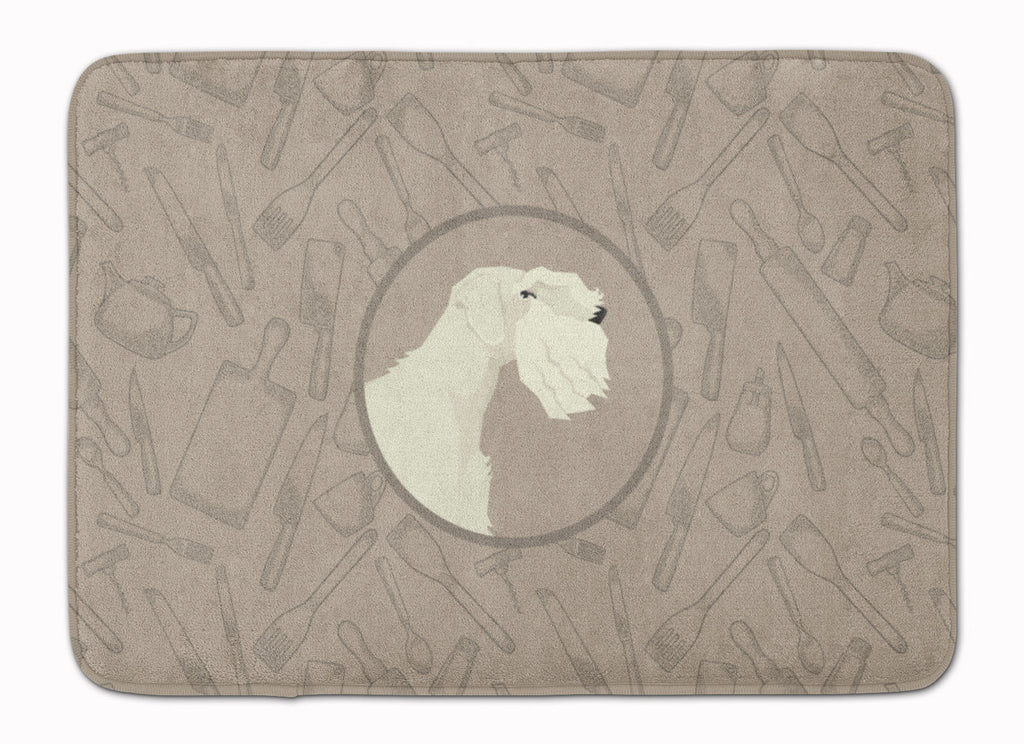 Sealyham Terrier In the Kitchen Memory Foam Kitchen Mat Machine Washable Anti-Fatigue Cushion Comfort Bath or Kitchen Rug
