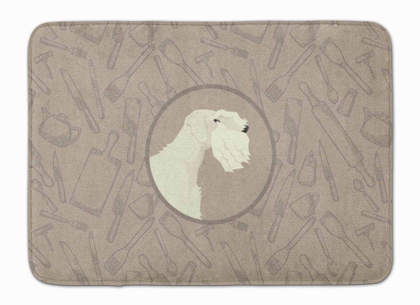 Sealyham Terrier In the Kitchen Memory Foam Kitchen Mat Machine Washable Anti-Fatigue Cushion Comfort Bath or Kitchen Rug