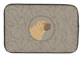 Shar Pei In the Kitchen Dish Drying Mat Absorbent Dish Drying Mat Pad for Kitchen Counter Dish Drainer Mat for Countertop, 14 x 21", Multicolor