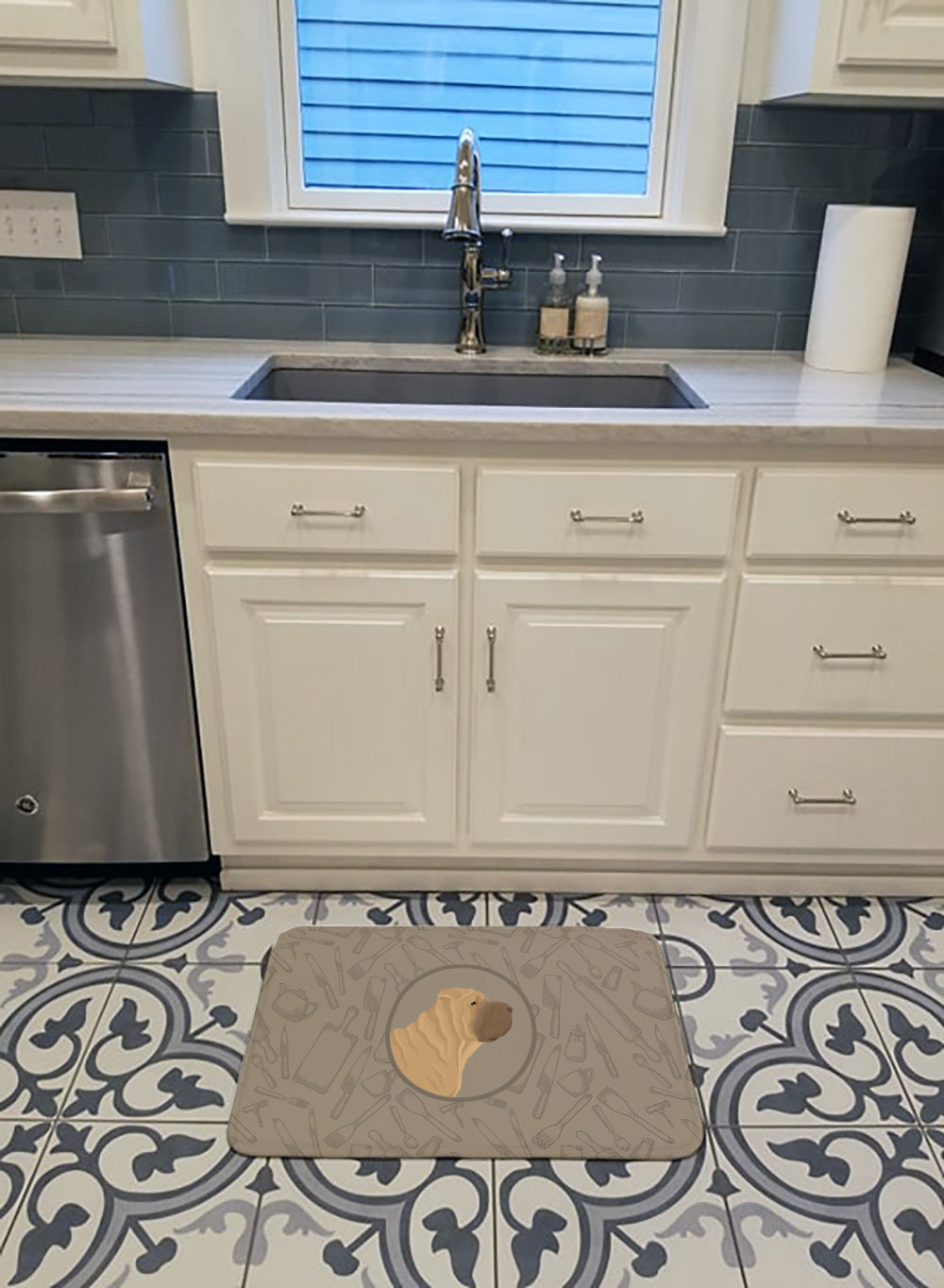 Shar Pei In the Kitchen Memory Foam Kitchen Mat Machine Washable Anti-Fatigue Cushion Comfort Bath or Kitchen Rug