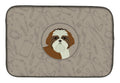 Shih Tzu In the Kitchen Dish Drying Mat Absorbent Dish Drying Mat Pad for Kitchen Counter Dish Drainer Mat for Countertop, 14 x 21", Multicolor