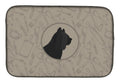 Skye Terrier In the Kitchen Dish Drying Mat Absorbent Dish Drying Mat Pad for Kitchen Counter Dish Drainer Mat for Countertop, 14 x 21", Multicolor