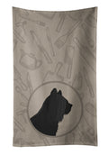 Skye Terrier In the Kitchen Kitchen Towel Velour Plush Front and Cotton Loop Back Machine Washable