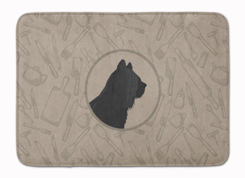 Skye Terrier In the Kitchen Memory Foam Kitchen Mat Machine Washable Anti-Fatigue Cushion Comfort Bath or Kitchen Rug