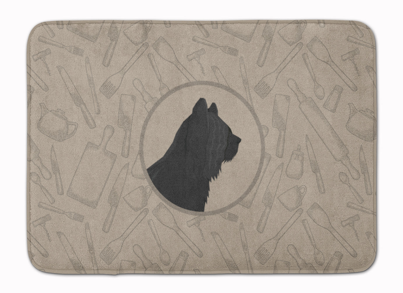 Skye Terrier In the Kitchen Memory Foam Kitchen Mat Machine Washable Anti-Fatigue Cushion Comfort Bath or Kitchen Rug