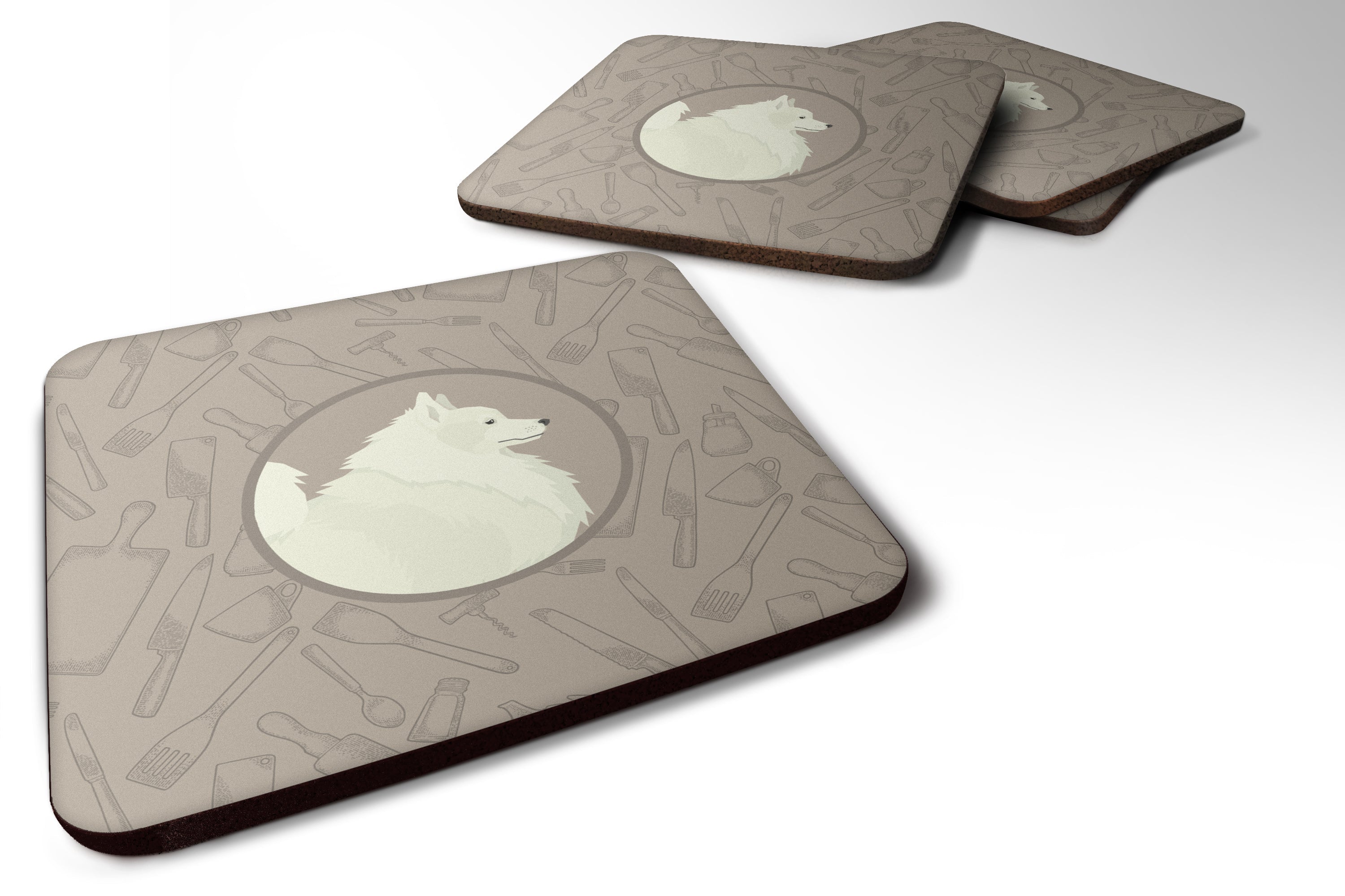 Spitz In the Kitchen Foam Coasters Set of 4 Cup Coasters for Indoor Outdoor, Tabletop Protection, Anti Slip, Mouse pad Material