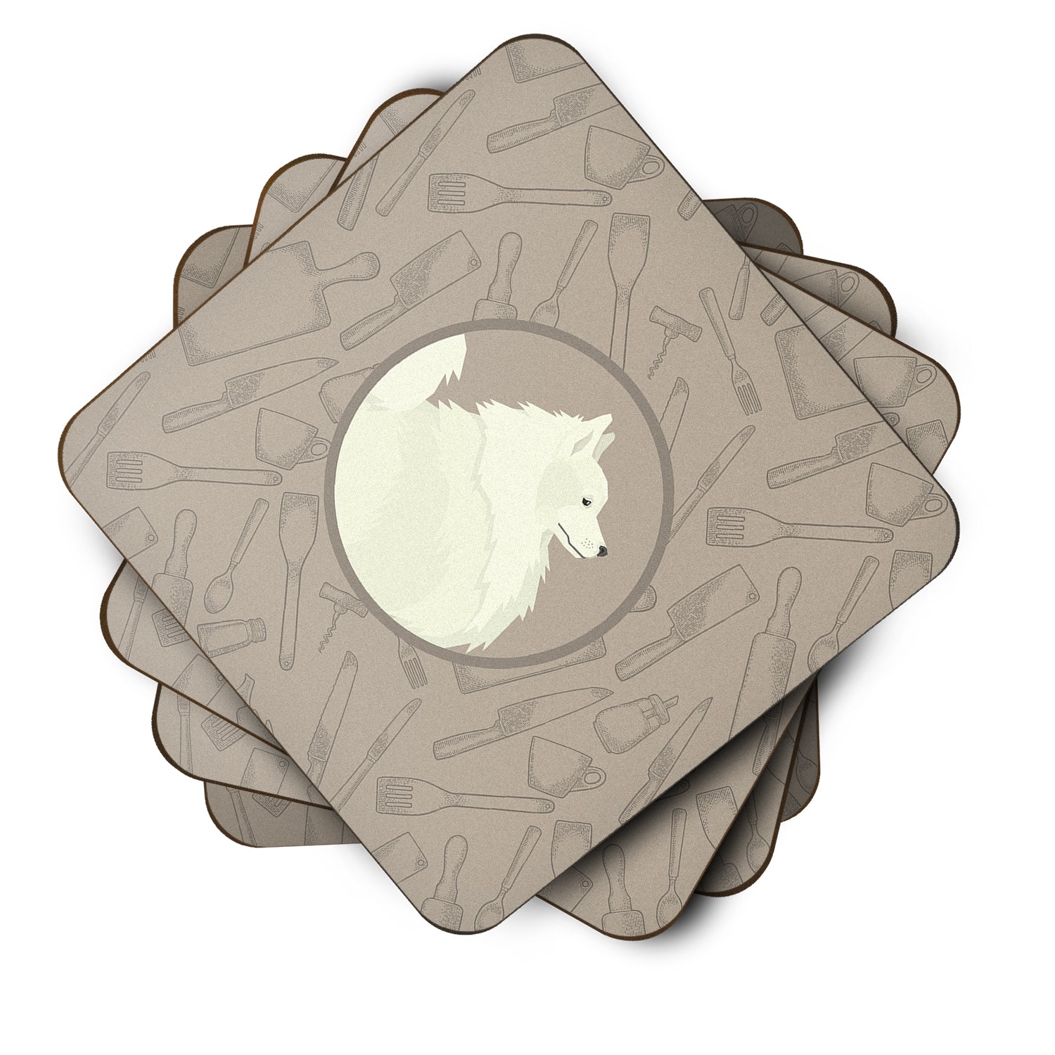 Spitz In the Kitchen Foam Coasters Set of 4 Cup Coasters for Indoor Outdoor, Tabletop Protection, Anti Slip, Mouse pad Material