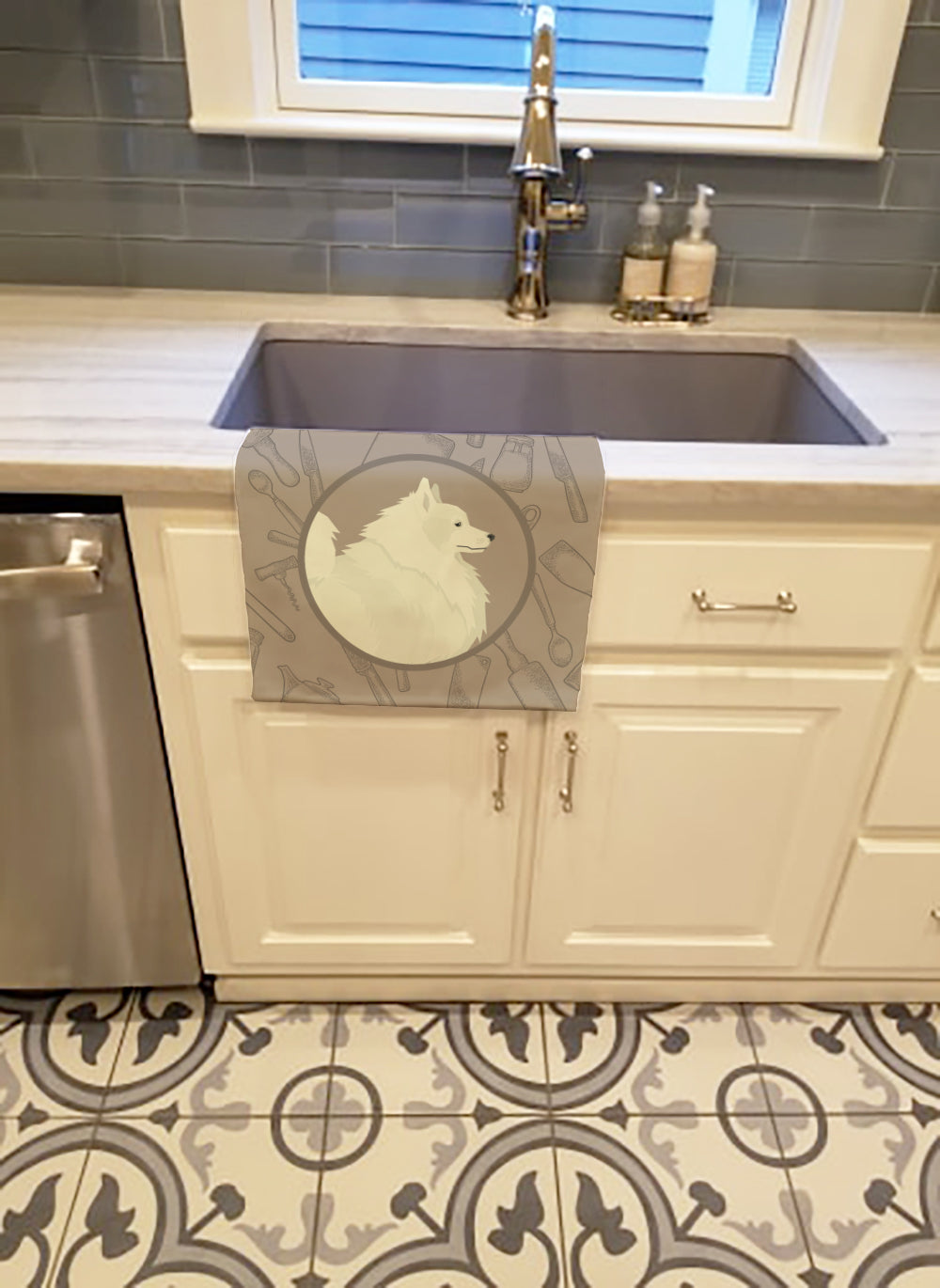 Spitz In the Kitchen Kitchen Towel Velour Plush Front and Cotton Loop Back Machine Washable