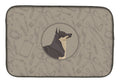 Swedish Vallhund In the Kitchen Dish Drying Mat Absorbent Dish Drying Mat Pad for Kitchen Counter Dish Drainer Mat for Countertop, 14 x 21", Multicolor