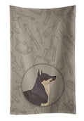 Swedish Vallhund In the Kitchen Kitchen Towel Velour Plush Front and Cotton Loop Back Machine Washable