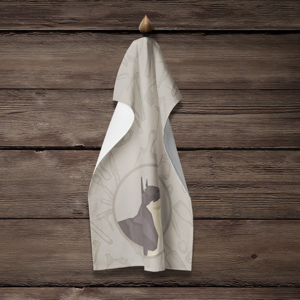 Swedish Vallhund In the Kitchen Kitchen Towel Velour Plush Front and Cotton Loop Back Machine Washable