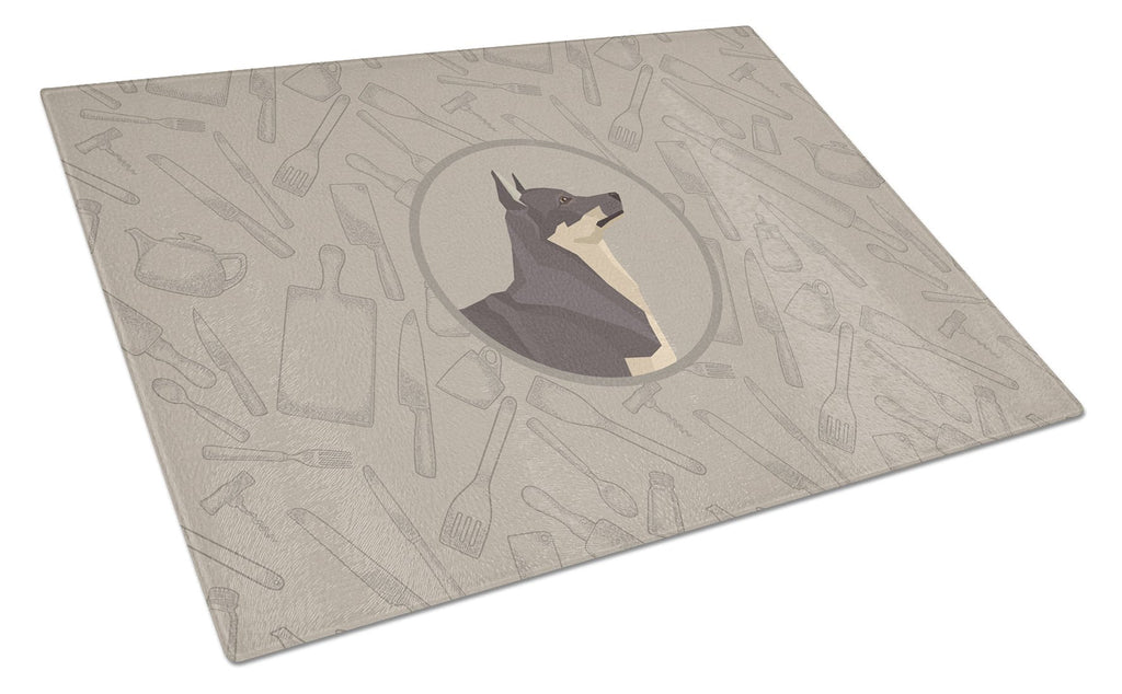 Swedish Vallhund In the Kitchen Cutting Board Tempered Glass Kitchen Cutting Surface, Heat Resistant Chopping, Non-Slip Feet, Food Prep & Serving