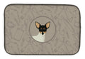 Toy Fox Terrier In the Kitchen Dish Drying Mat Absorbent Dish Drying Mat Pad for Kitchen Counter Dish Drainer Mat for Countertop, 14 x 21", Multicolor