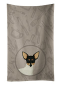 Toy Fox Terrier In the Kitchen Kitchen Towel Velour Plush Front and Cotton Loop Back Machine Washable