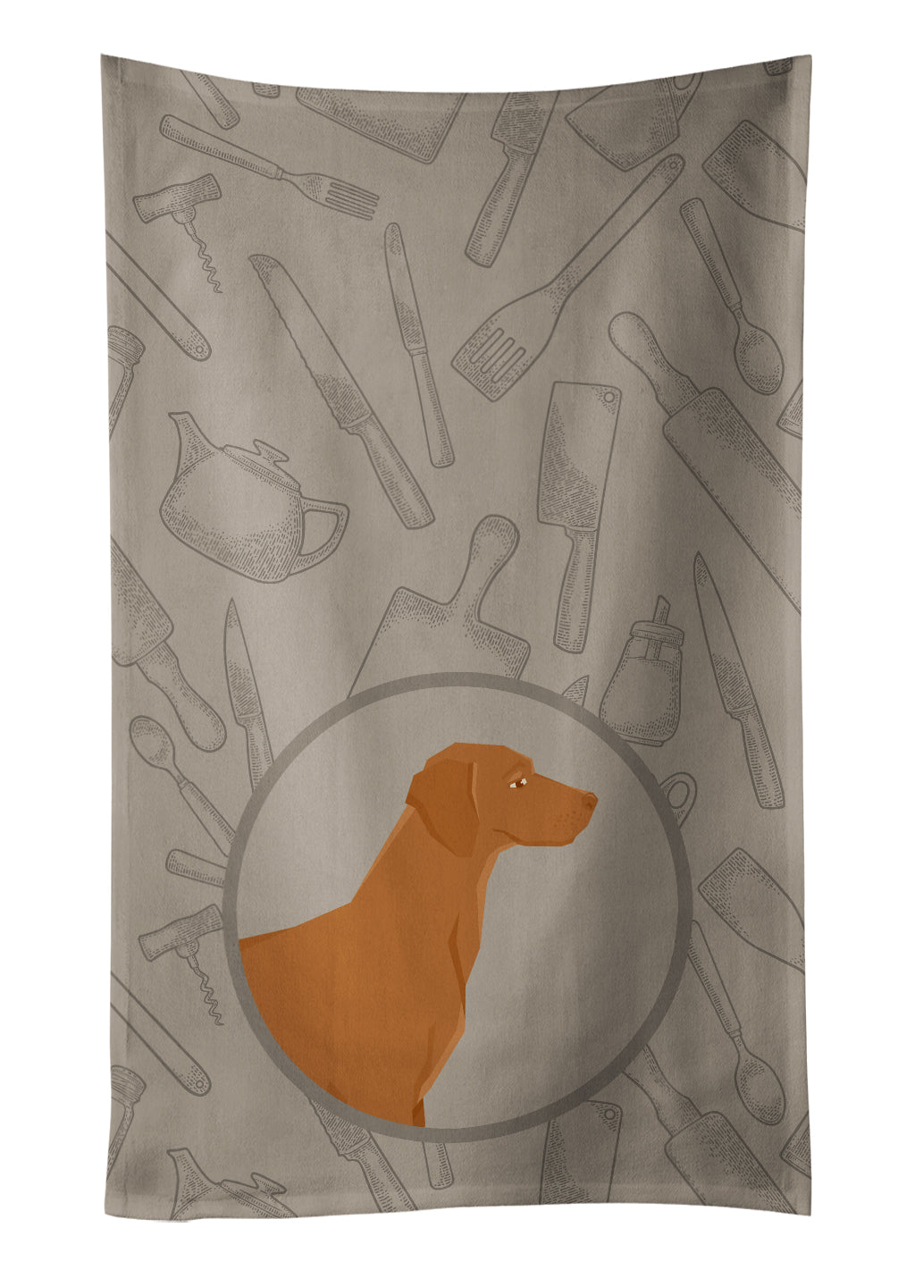 Vizsla In the Kitchen Kitchen Towel Velour Plush Front and Cotton Loop Back Machine Washable